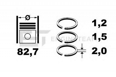 ET ENGINETEAM r1007600 -  Комплект поршневых колец